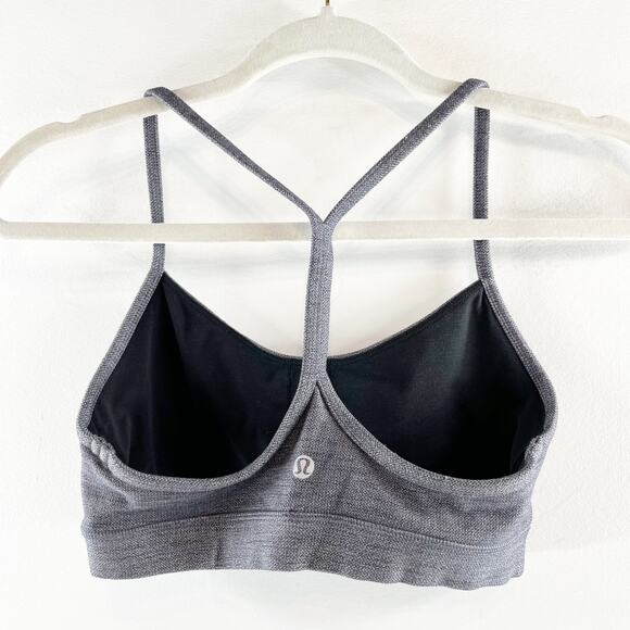 Lululemon Flow Y Bra Nulu Mini Heathered Herringbone Heathered Black White Black - Picture 5 of 7